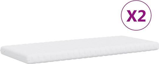 Canapea Pat Single din Lemn Masiv Negru cu Lamele & Saltea 80x200cm
