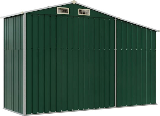 Metallic Garden Shed Galvanized Green with Air Vents L2.77xW0.93xH1.79m