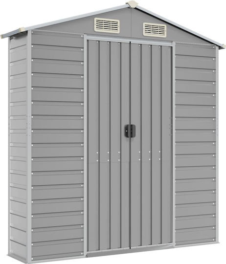 Metallic Galvanized Garden Shed with Air Vents L1.91xW3xH1.98m