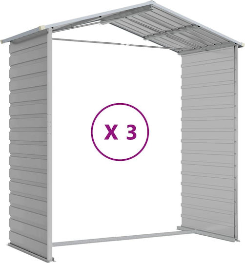 Metallic Galvanized Garden Shed with Air Vents L1.91xW3xH1.98m