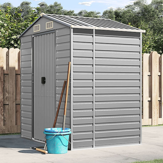 Metallic Garden Shed Galvanized with Air Vents L1.91xW1.3xH1.98m
