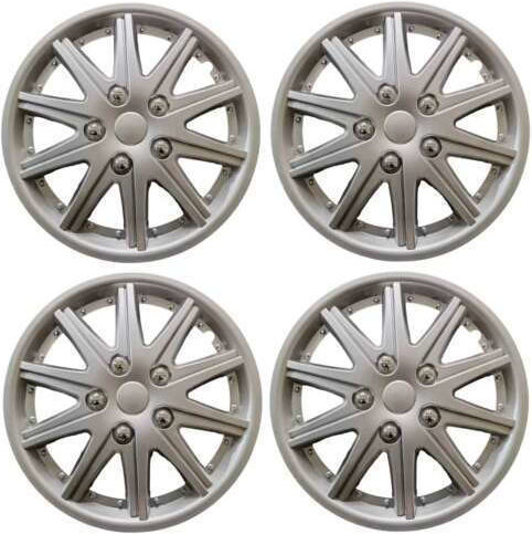 Car Hubcap Set 13" 4pcs Silver