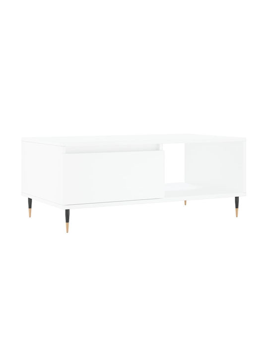 Rectangular Wooden Coffee Table White L90xW50xH36.5cm