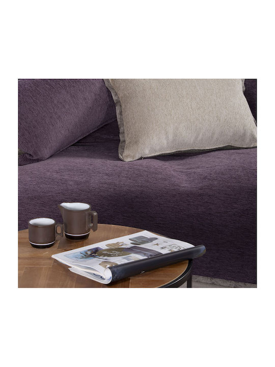 Nef-Nef Homeware New Tanger Ριχτάρι Πολυθρόνας Δύο 'Οψεων 180x180εκ. Purple / Ecru