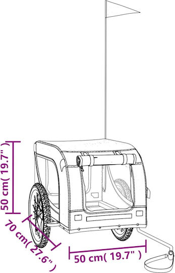 vidaXL Cosul pentru transport câine până la 45kg Galben M124xL66xA65cm.