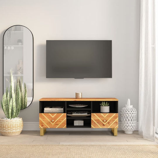 TV Stand Made of Solid Wood Brown L100xD33.5xH46cm