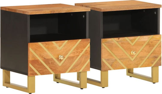 Κομοδίνα από Μασίφ Ξύλο μανγκο 2τμχ 40x33x46cm 356790 Κομοδίνα από Μασίφ Ξύλο μανγκο 2τμχ 40x33x46cm 356790