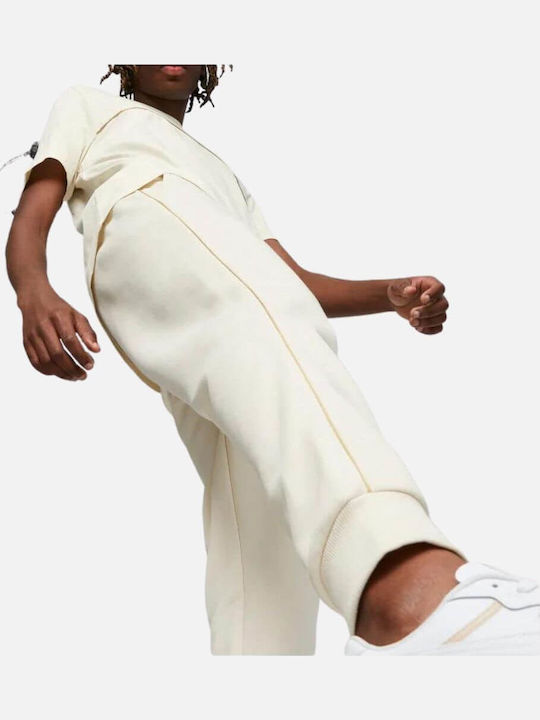 Pantaloni de trening cu Elastic Alb