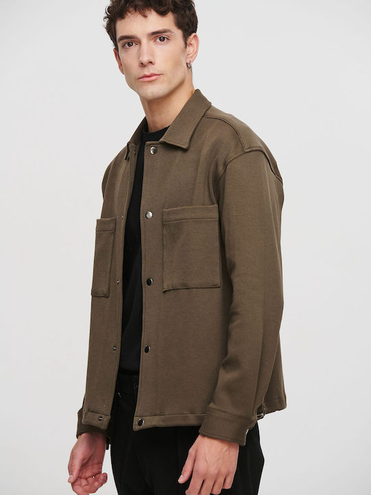 Μακρυμάνικo Overshirt Χακί