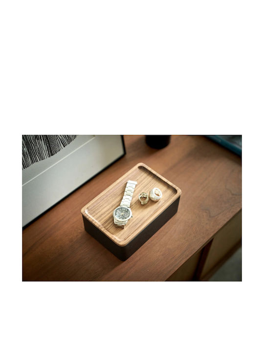 Yamazaki Пластмаса Кутия за съхранение с капак Черен 12.5x18.5x7см 1бр
