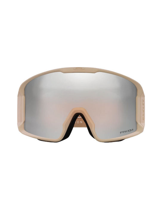 Oakley Line Miner Ski- & Snowboardbrille Erwachsene Beige mit Linse Spiegel in Gray Farbe