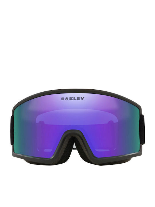 Oakley Target Line Mască de Schi & Snowboard pentru Adulți Neagră cu Lentilă Violetă cu Oglindă