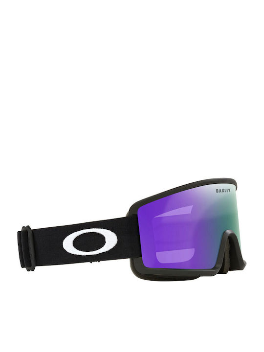 Oakley Target Line Mască de Schi & Snowboard pentru Adulți Neagră cu Lentilă Violetă cu Oglindă