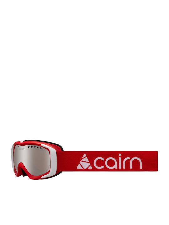 Cairn Booster Shiny Mat Red Mat White SPX3000 Cat3 Μάσκα Σκι & Snowboard Παιδική Κόκκινη με Φακό σε Κόκκινο Χρώμα