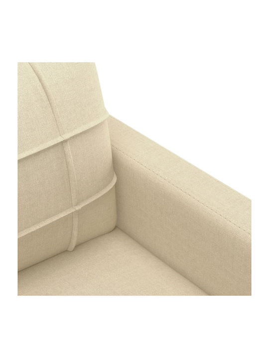 Living Room Furniture Set 3-Seater & 2-Seater & Armchair & Stool Beige