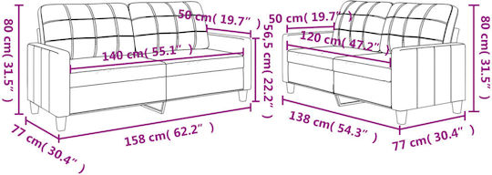 Σετ Спалня 3-Seater & 2-Seater