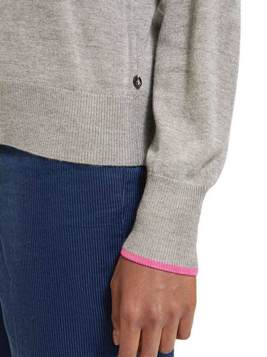 Women's Long Sleeve Sweater Turtleneck Gray