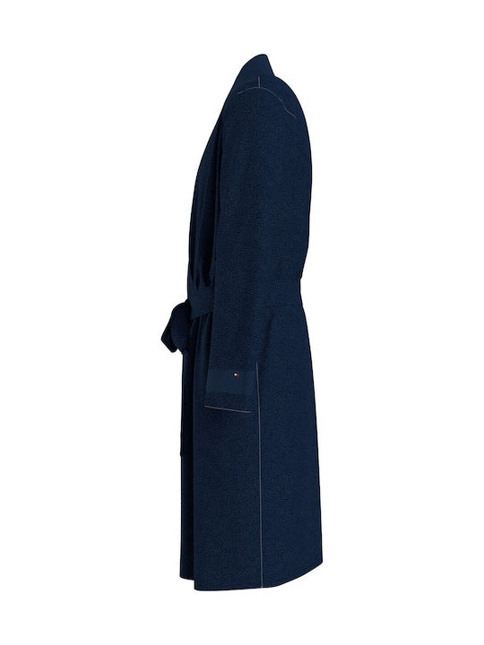 Tommy Hilfiger Bathrobe with Collar Blue - Blue