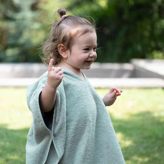 Owli Kids Beach Poncho Green