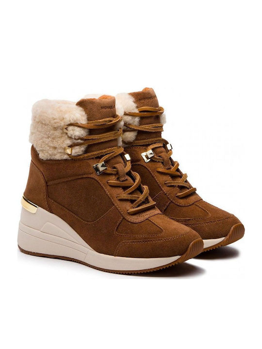 Bootie Suede Γυναικεία Αρβυλάκια με Γούνα Ταμπά