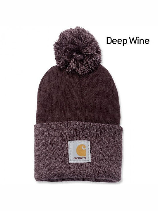 Carhartt Beanie Unisex Căciulă Tricotat în culoarea Burgundy