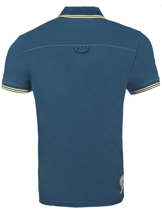 Lonsdale Morley Blue Men's Short Sleeve Blouse Polo Navy Blue