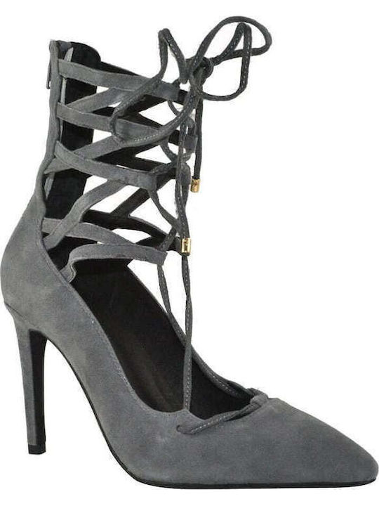 Jeffrey Campbell Hierro Suede Μυτερές Γόβες με Τακούνι Στιλέτο Γκρι Jeffrey Campbell Hierro Suede Μυτερές Γόβες με Τακούνι Στιλέτο Γκρι