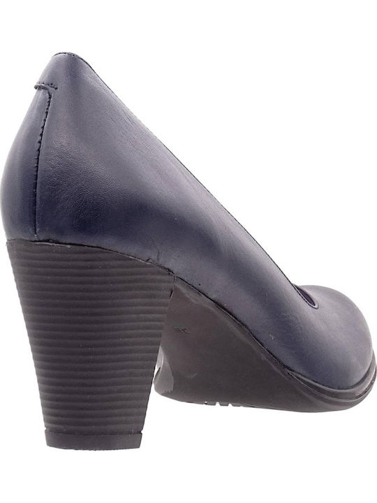 281 Leder Pumps Marineblau