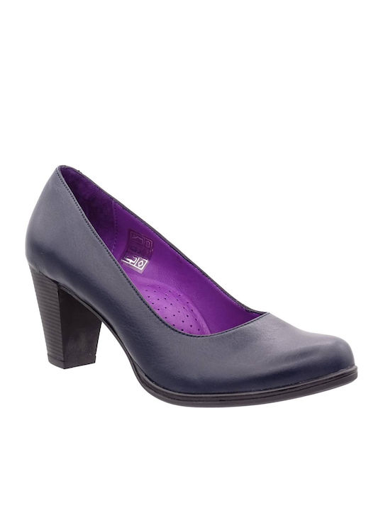 281 Leder Pumps Marineblau