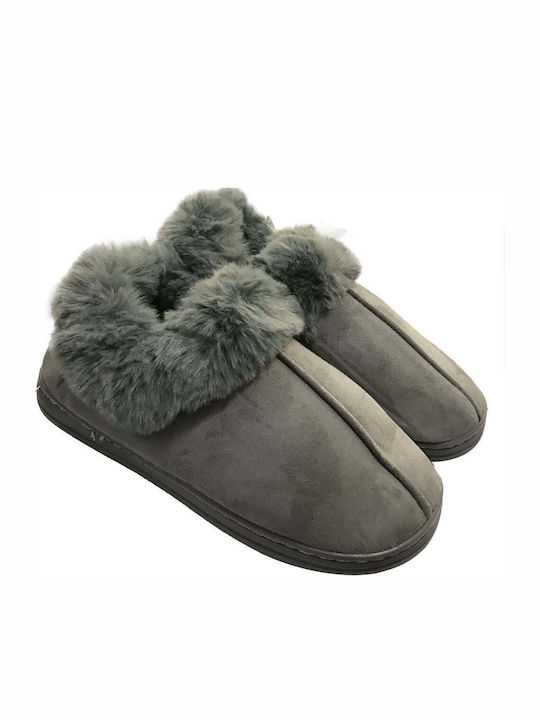 Geschlossene Damen Hausschuhe Gray