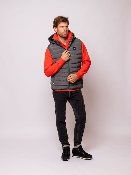 Heavy Tools Men's Sleeveless Puffer Jacket Gray