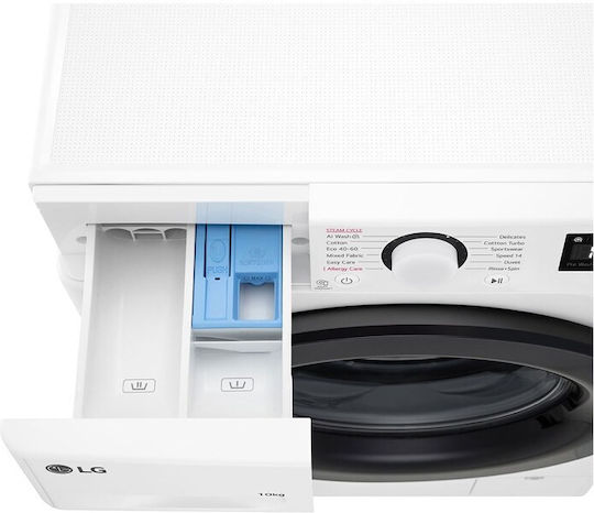 LG Πλυντήριο Ρούχων 10kg με Τεχνολογία Ατμού 1400 Στροφών TurboWash F4WR510S0W