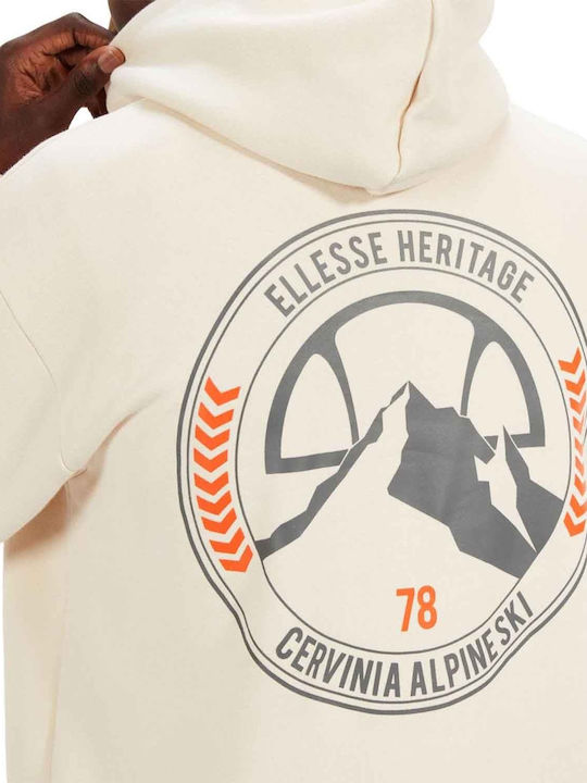 Ellesse Ανδρικό Φούτερ με Κουκούλα Λευκό