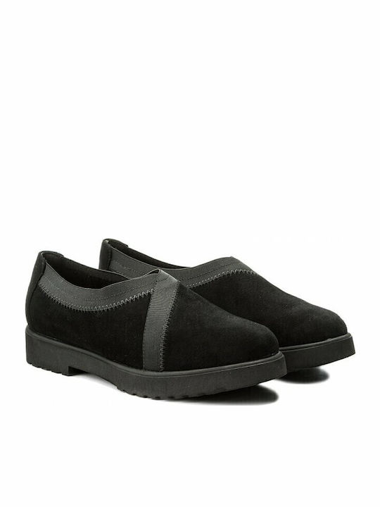 Bellevue Cedar Γυναικεία Slip-On Δερμάτινα Μαύρα