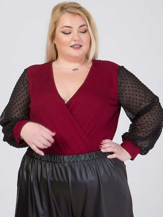 Plus Size Γυναικείο Εσώρουχο Κορμάκι με Διαφάνεια Μαύρο