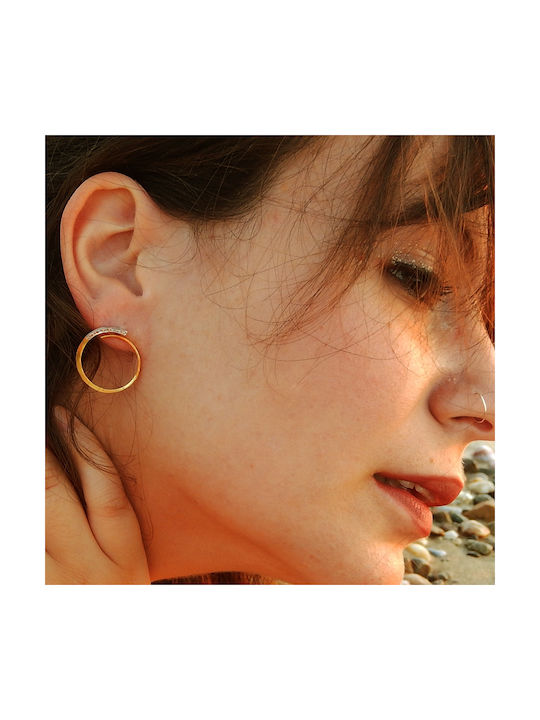 Polytimo Earrings Hoops made of Gold 18K