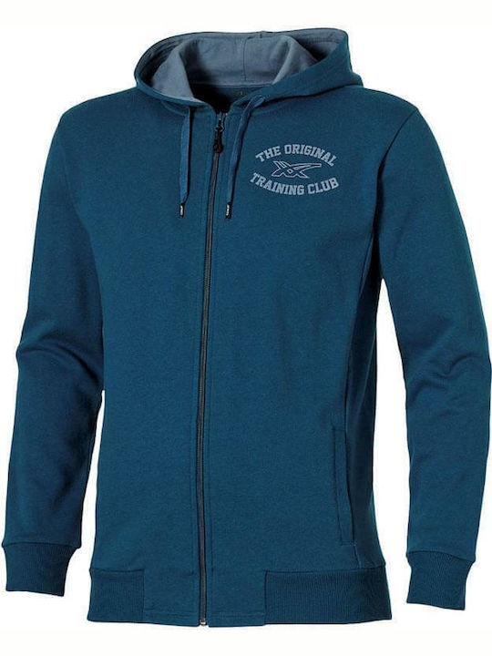 Grafik Sweatshirt mit Kapuze Türkis
