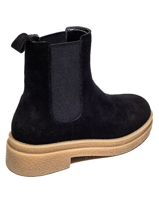 Wildleder Stiefeletten Damen Schwarz