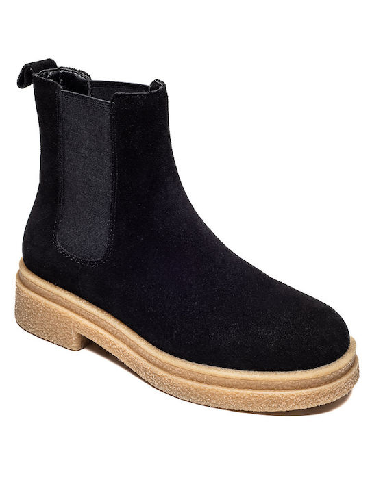 Wildleder Stiefeletten Damen Schwarz