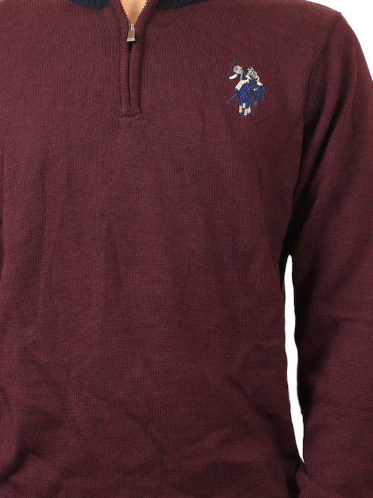 U.S. Polo Assn. Men's Long Sleeve Blouse Polo Burgundy