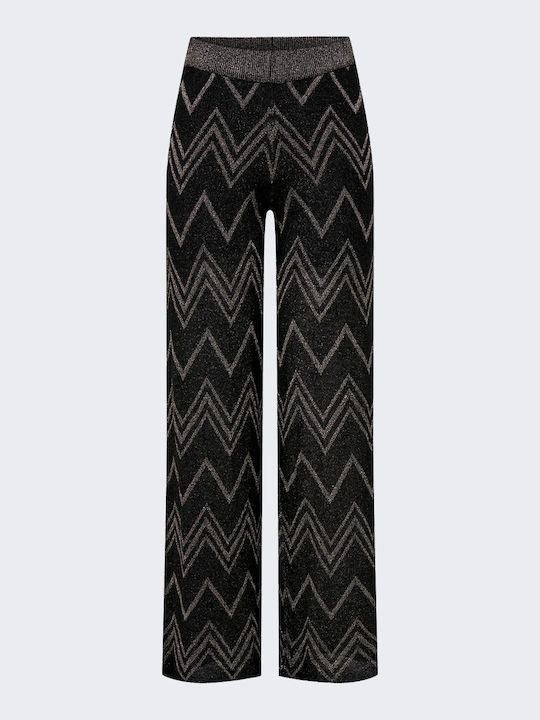 Only Women's High-waisted Fabric Trousers with Elastic Black