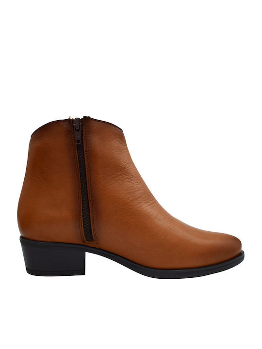 Leder Stiefeletten Damen Schwarz