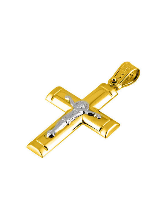 Herren Gold Kreuz 14K mit Kette