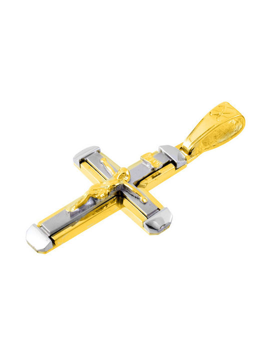 Herren Gold Kreuz 14K mit Kette