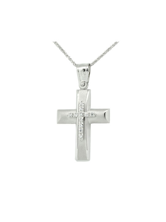 Women's White Gold Cross 14K