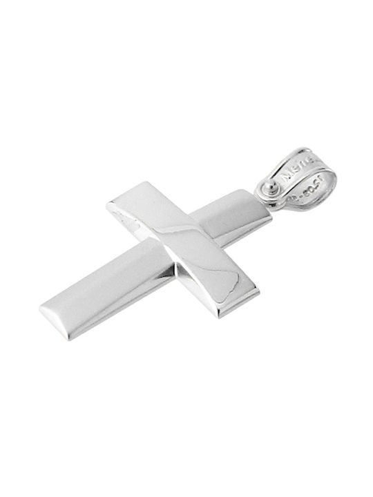 Xrisokosmima Men's White Gold Cross 14K with Chain