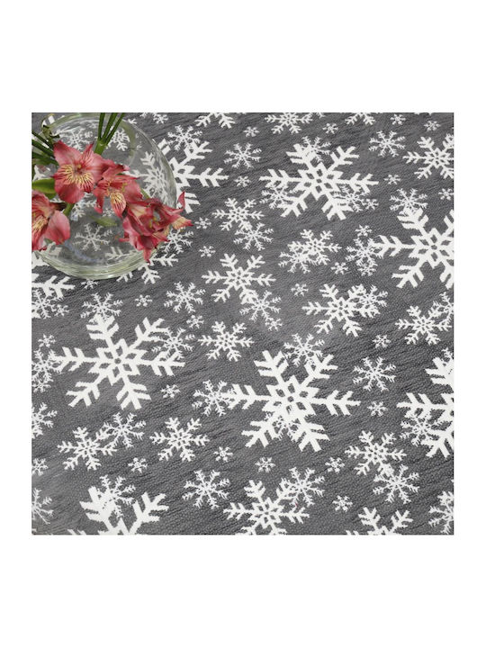 Dimeco Christmas Tablecloth Square Gray L90xW90cm 1pcs