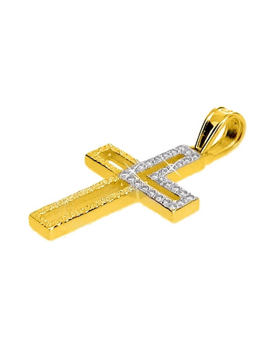 Xrisokosmima Damen Gold Kreuz 14K mit Kette