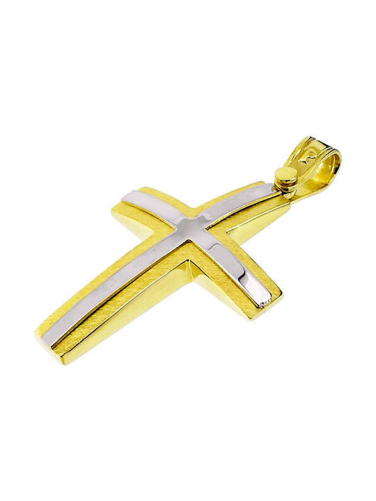 Xrisokosmima Herren Gold Kreuz 14K mit Kette