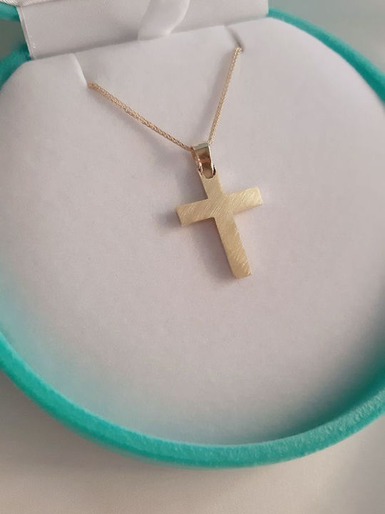 Xrisokosmima Men's Gold Cross 14K Double Sided with Chain